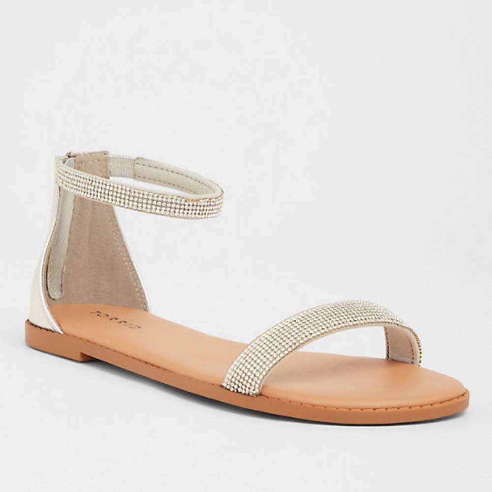 Torrid Rhinestone Ankle Strap Sandal